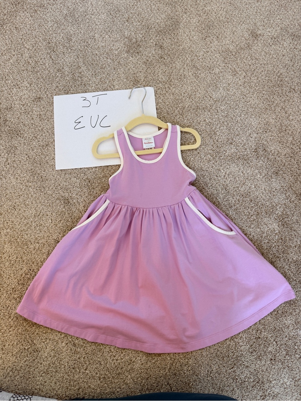 Hanna Andersson Lavender Tank Dress with White Trim